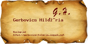 Gerbovics Hilária névjegykártya